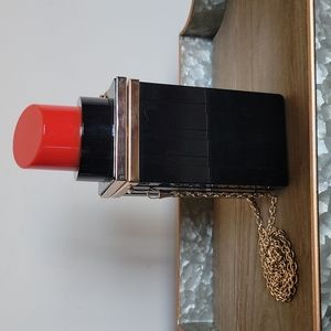 Lipstick bag with long carrying chain